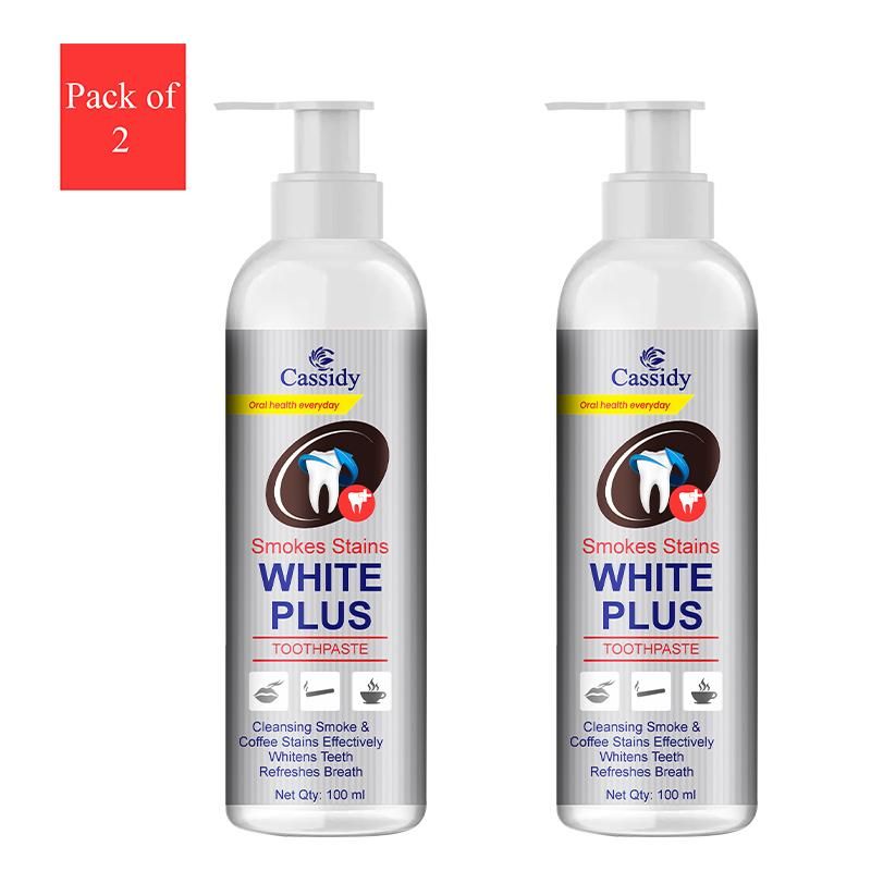Cassidy Smokes Stains White Plus Liquid Toothpaste 200ml Pack of 2